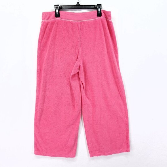 Lily Pulitzer Drawstring Capri Pants Womens Size Medium Terry Cloth Pink - Picture 2 of 16